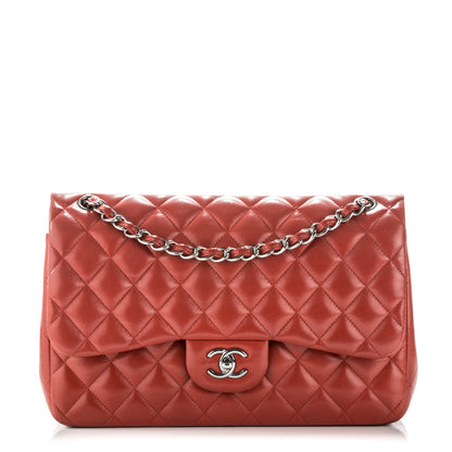 Chanel Lambskin Quilted Jumbo Double Flap Red 1 of 8