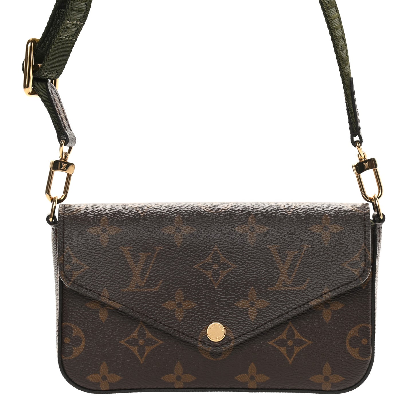 Monogram Felicie Strap & Go Kaki