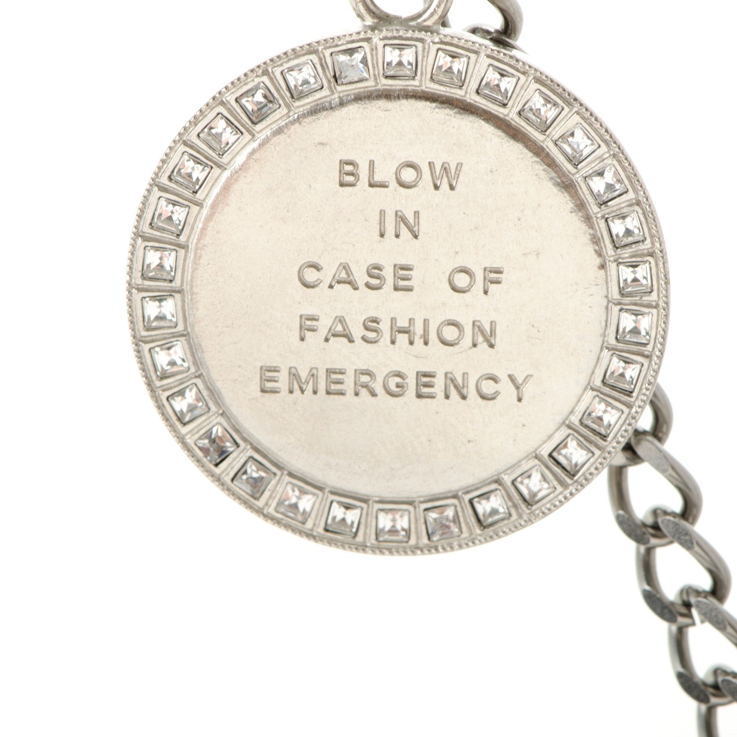 Chanel Crystal CC Whistle Pendant Necklace 5 of 6
