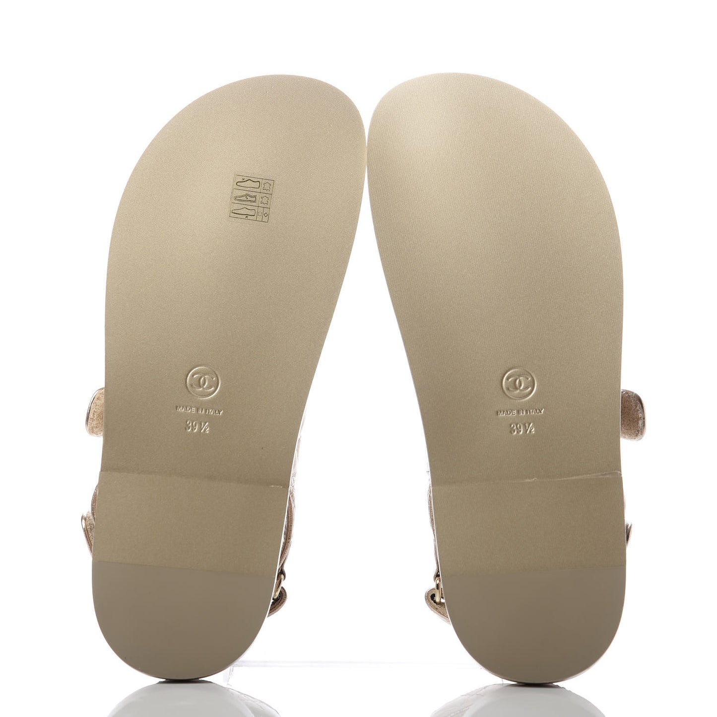 Iridescent Lambskin Velcro Dad Sandals 39.5 Light Bronze