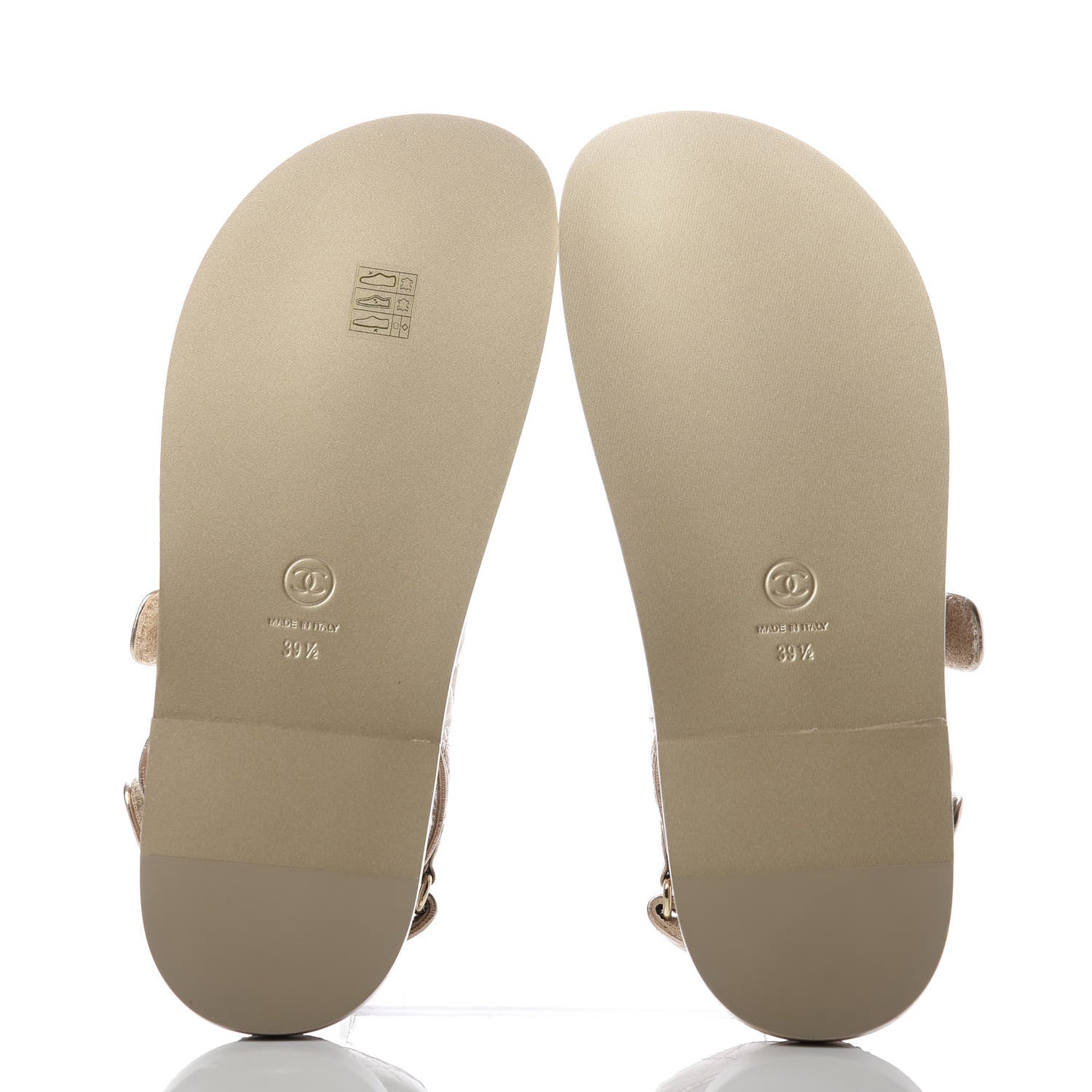 Chanel Iridescent Lambskin Velcro Dad Sandals 39.5 Light Bronze 5 of 10