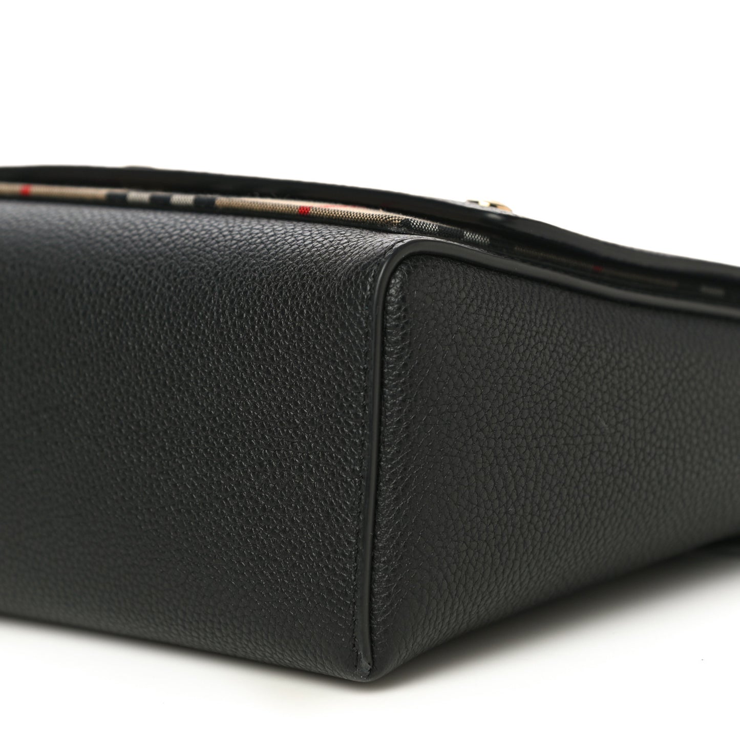 Grainy Calfskin Vintage Check Note Crossbody Bag Black