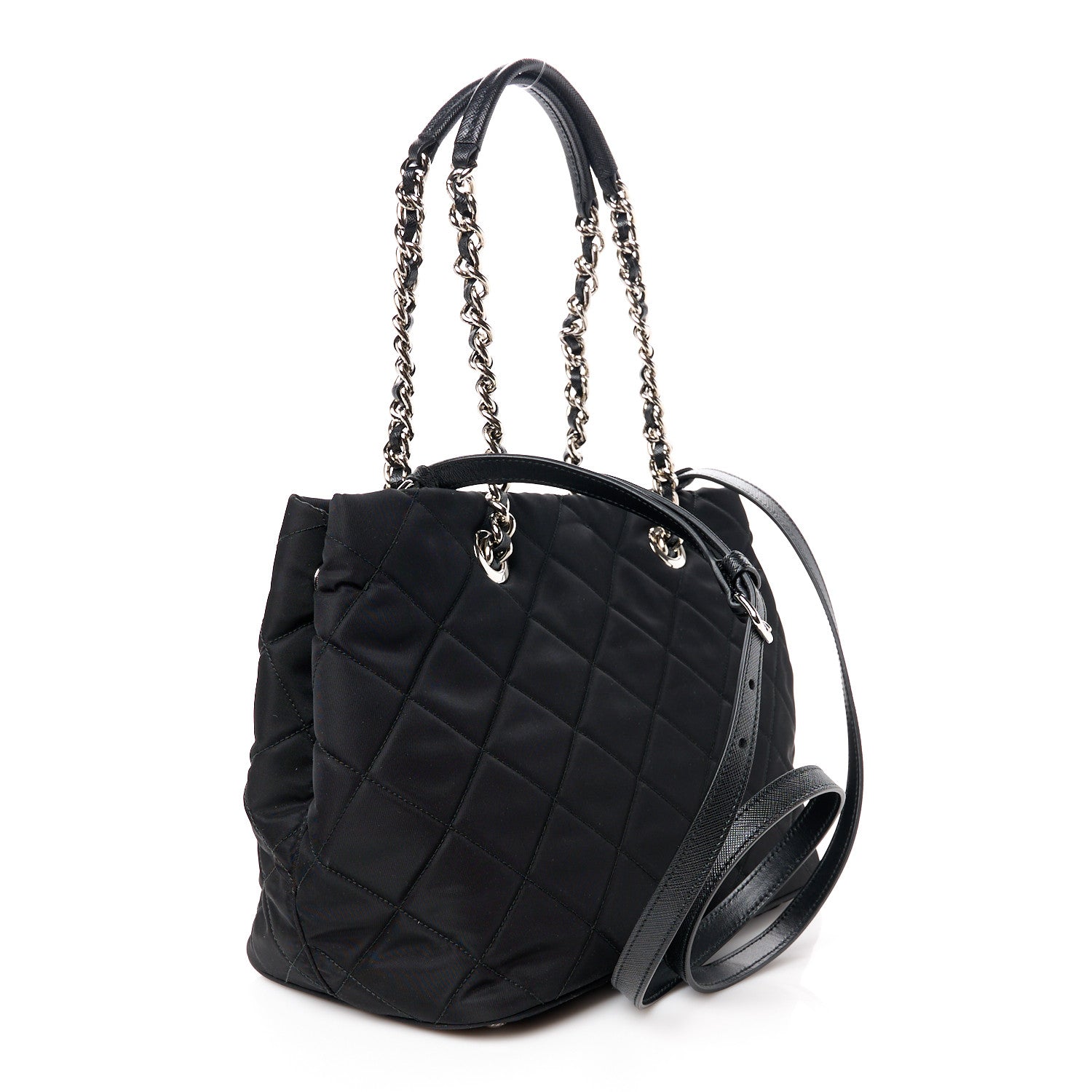 Prada Nylon Tessuto Impuntu Quilted Tote Black 3 of 11