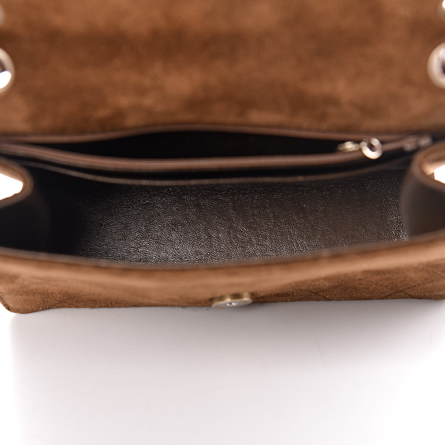 Chanel Suede Stitched Shoulder Bag Brown 5 of 16