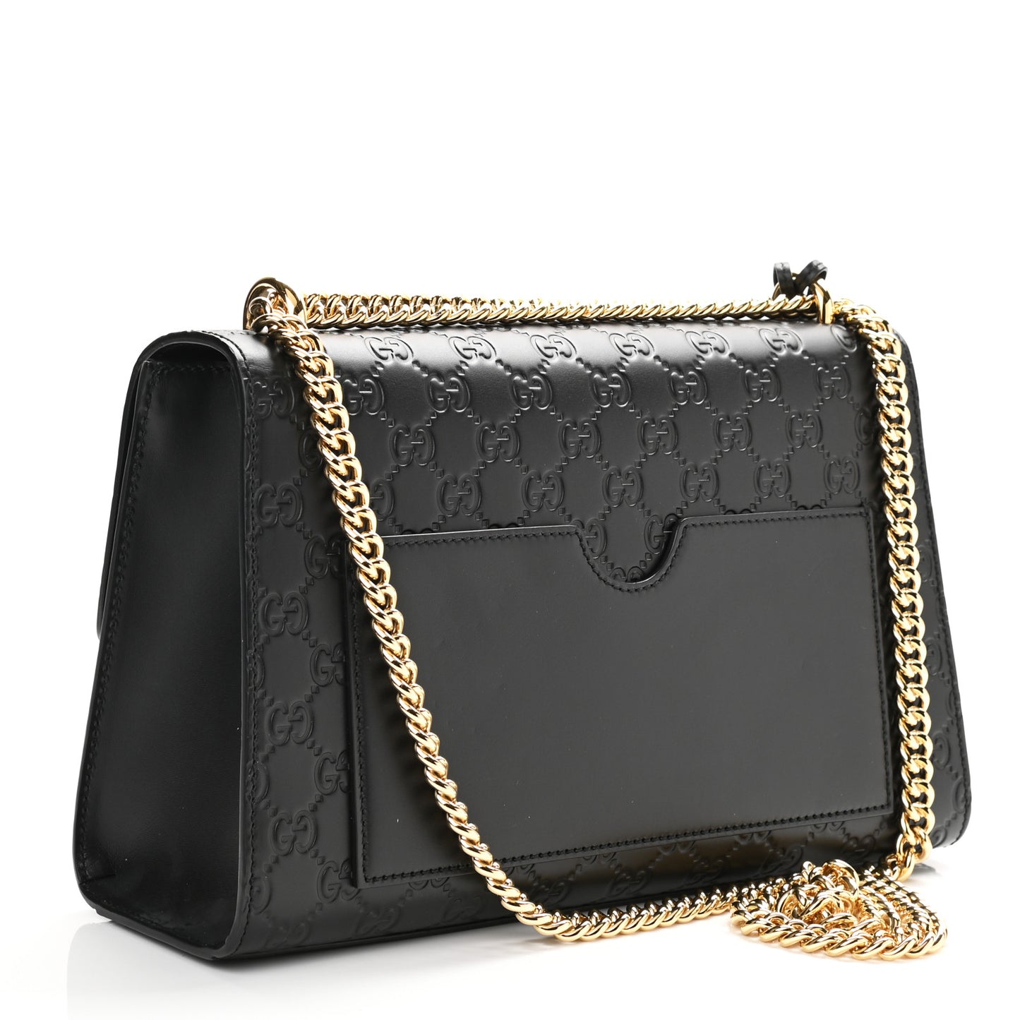 Guccissima Medium Padlock Shoulder Bag Black