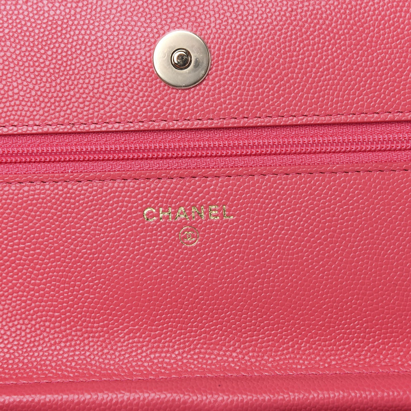 Caviar Quilted French New Wave Chain CC Wallet On Chain WOC Pink