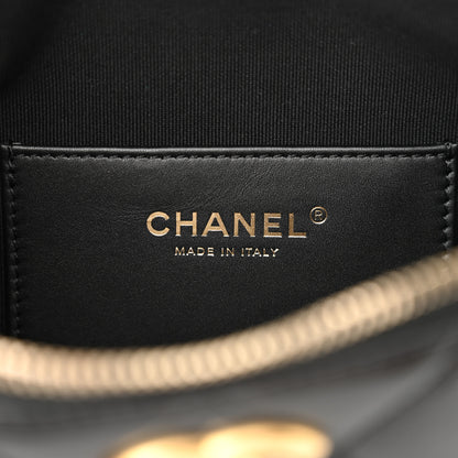 Chanel Shiny Lambskin Quilted Belt Bag Black 6 of 10