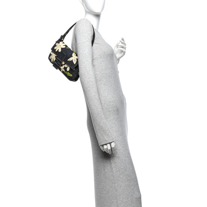 Fendi Denim Flower Applique Baguette Blue 2 of 11