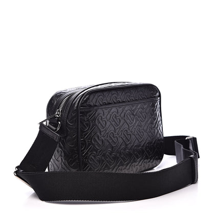 Burberry Calfskin Embossed Monogram Small Camera Bag Black 3 of 8