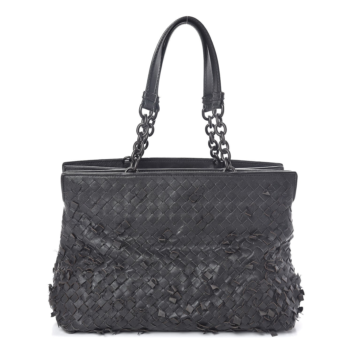 Bottega Veneta Nappa Intrecciato Frayed Tote Black 1 of 10
