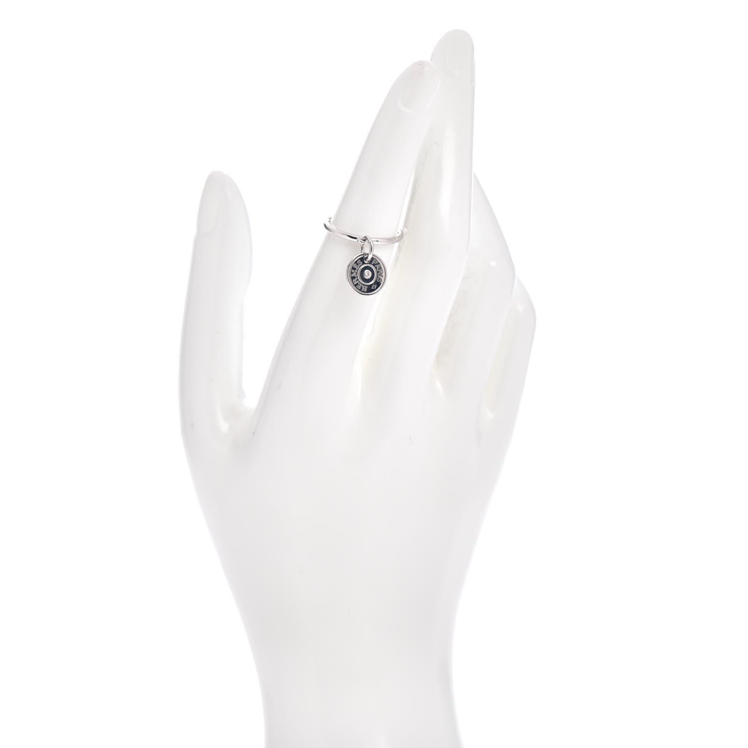 Hermes 18K White Gold Diamond Gambade Ring 50 5.25 2 of 6