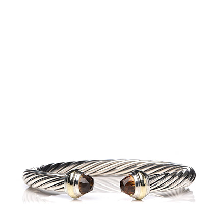 David Yurman Sterling Silver 14K Yellow Gold Citrine 7mm Cable Classics Bracelet 1 of 5