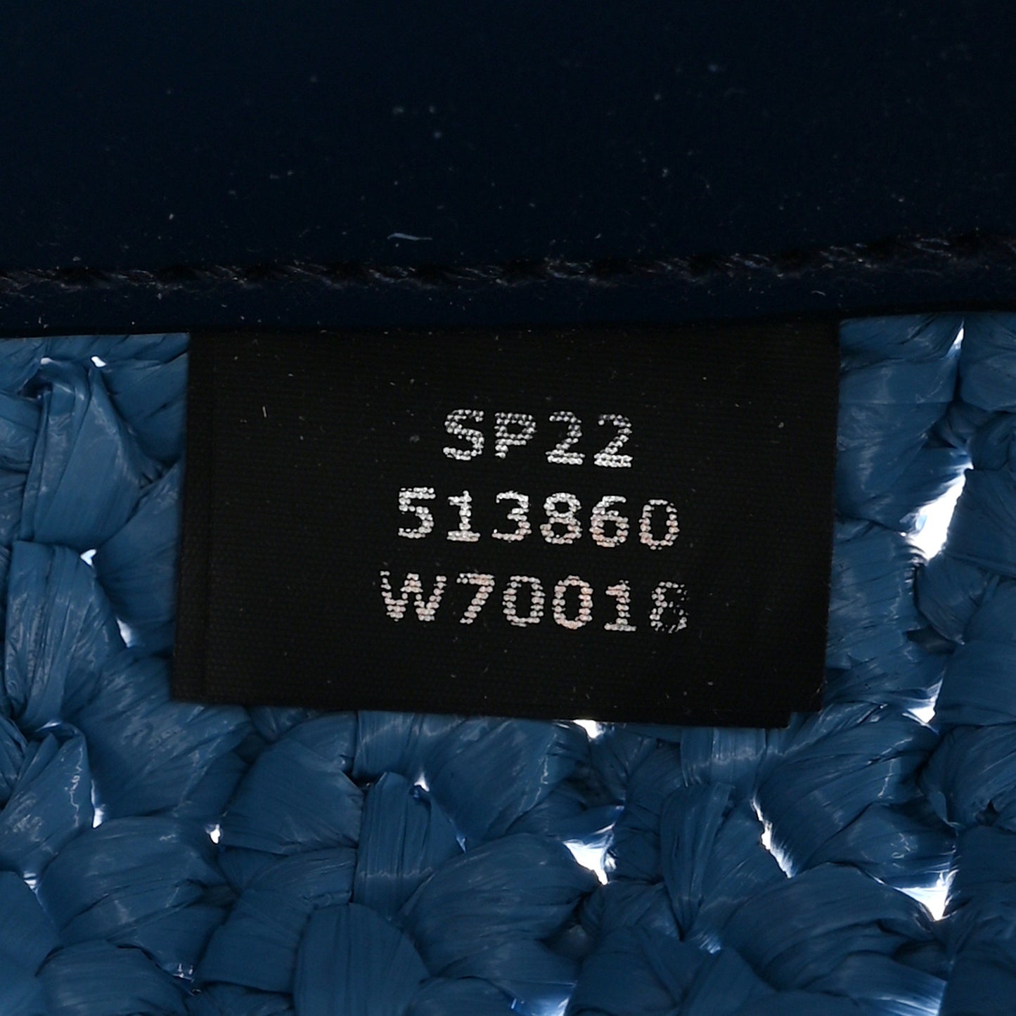 Braided Raffia Eco Alter Napa Perforated Logo Crossbody Bag Light Blue