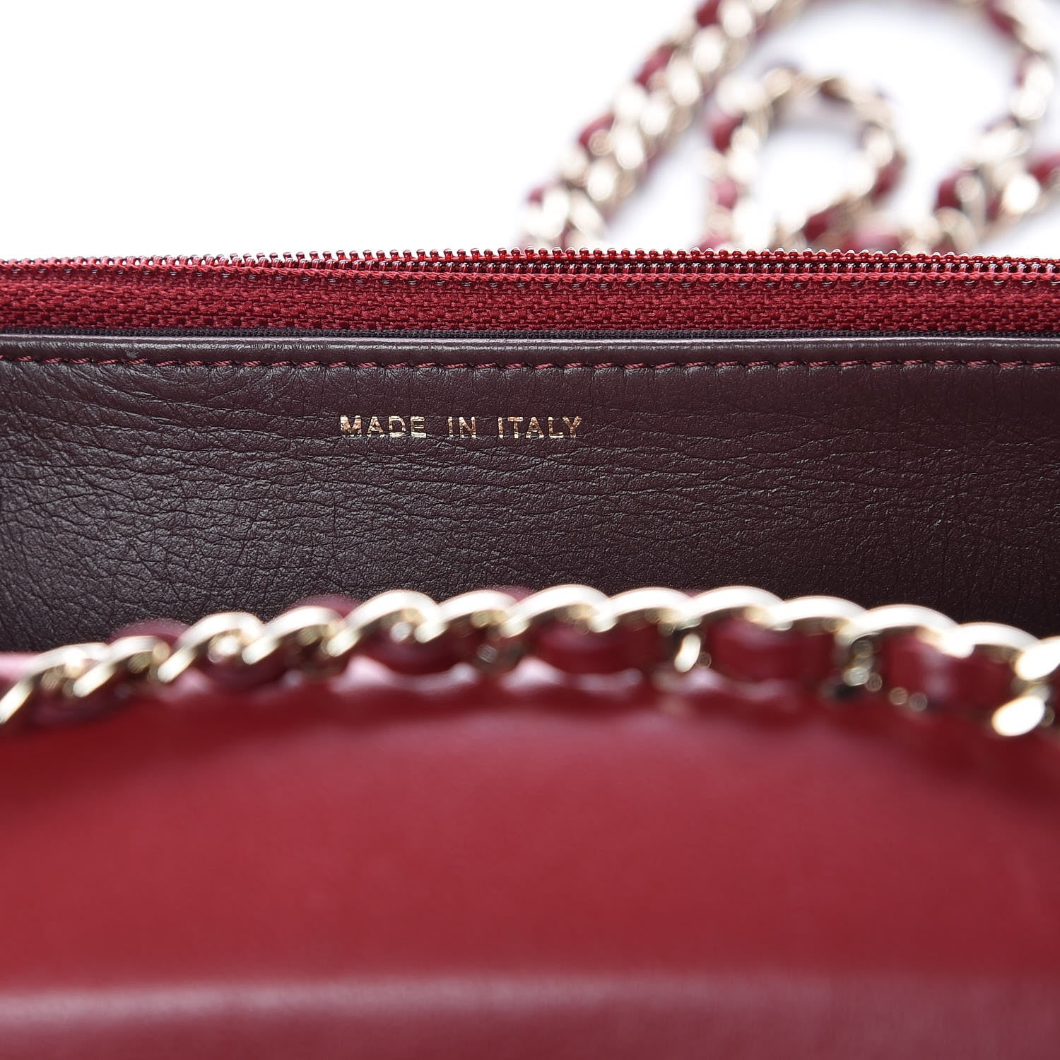 Chanel Lambskin Quilted Trendy CC Wallet On Chain WOC Dark Red 8 of 14