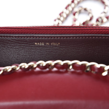 Chanel Lambskin Quilted Trendy CC Wallet On Chain WOC Dark Red 8 of 14