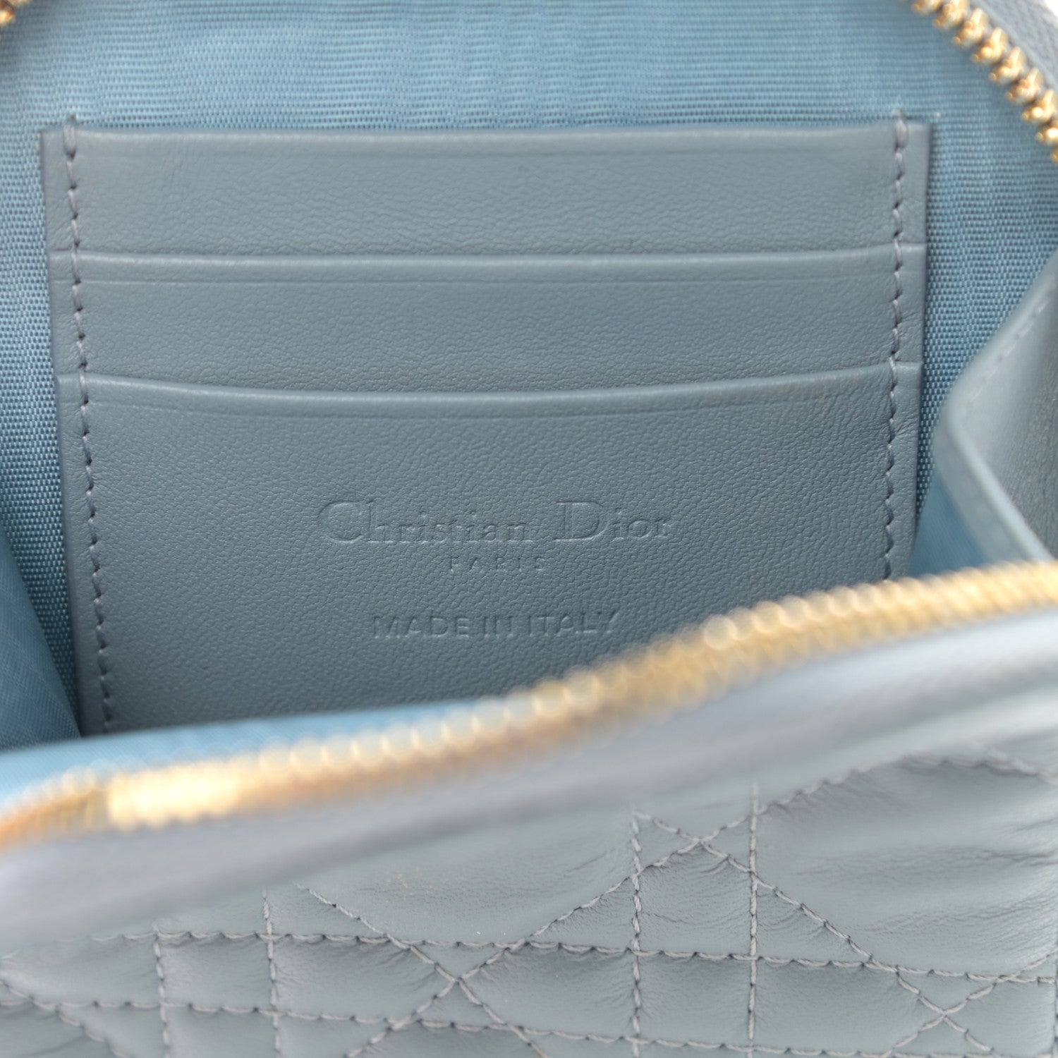 Christian Dior Lambskin Cannage Lady Dior Phone Holder Cloud Blue 6 of 8