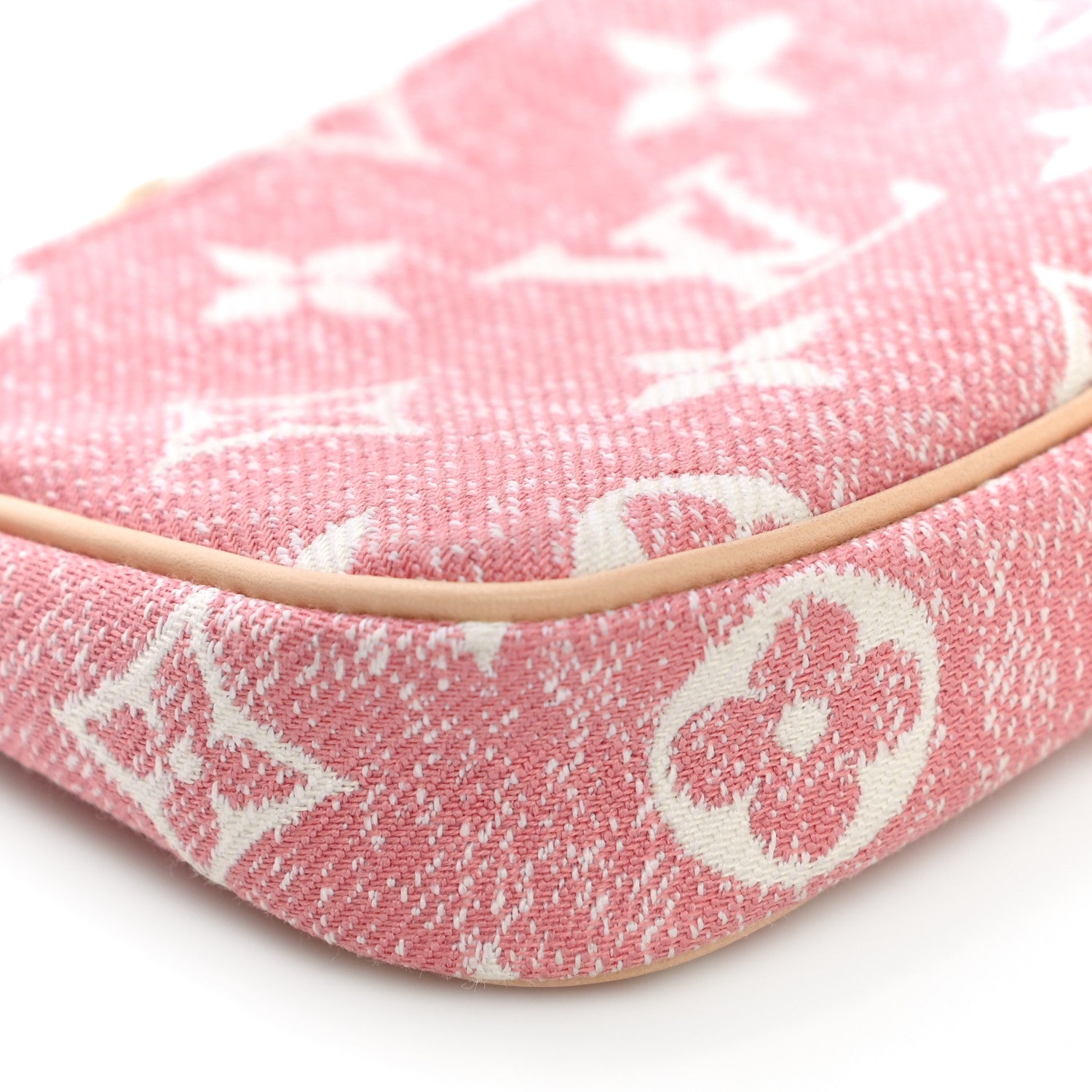 Louis Vuitton Denim Jacquard Monogram Micro Pochette Accessories Rose 8 of 9