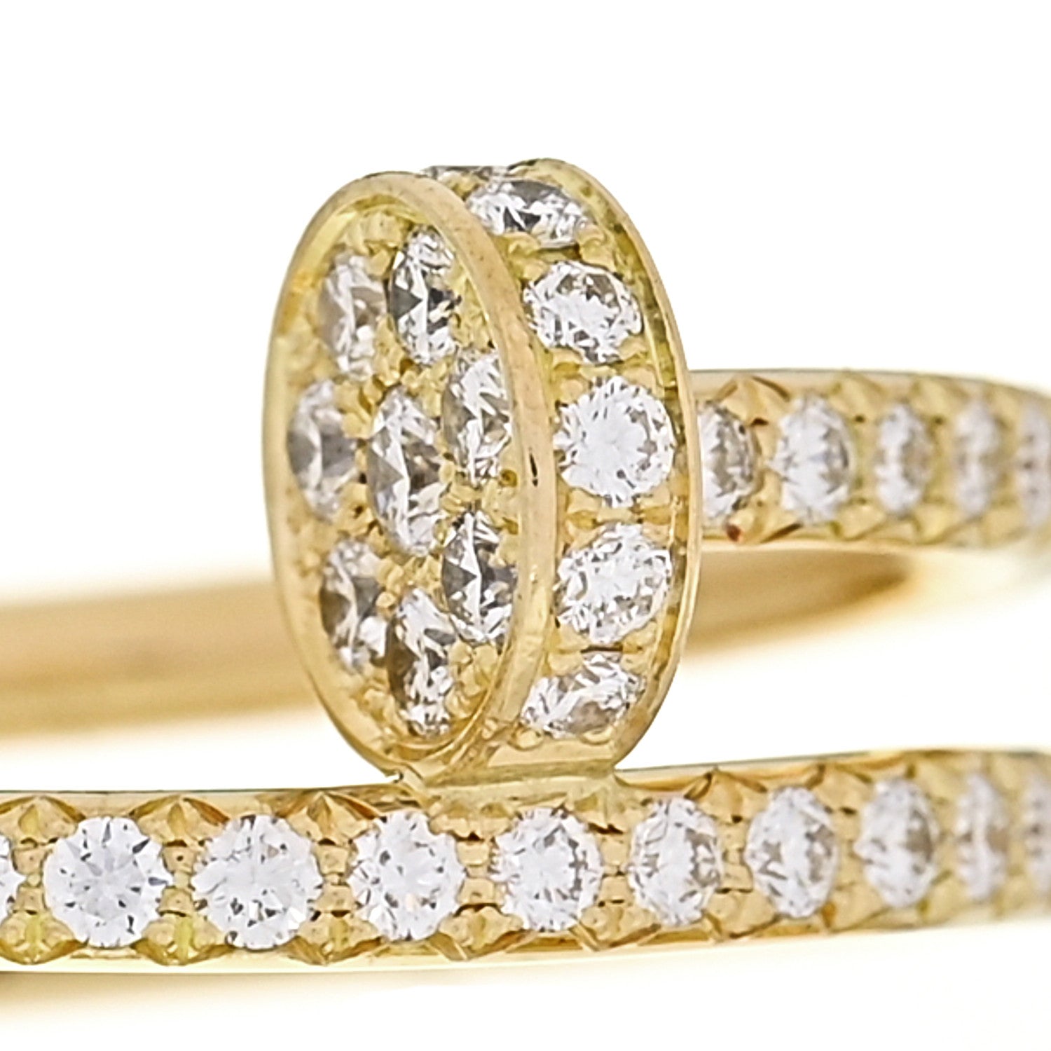 Cartier 18K Yellow Gold Diamond Double Juste Un Clou Paved Ring 48 4.5 4 of 6