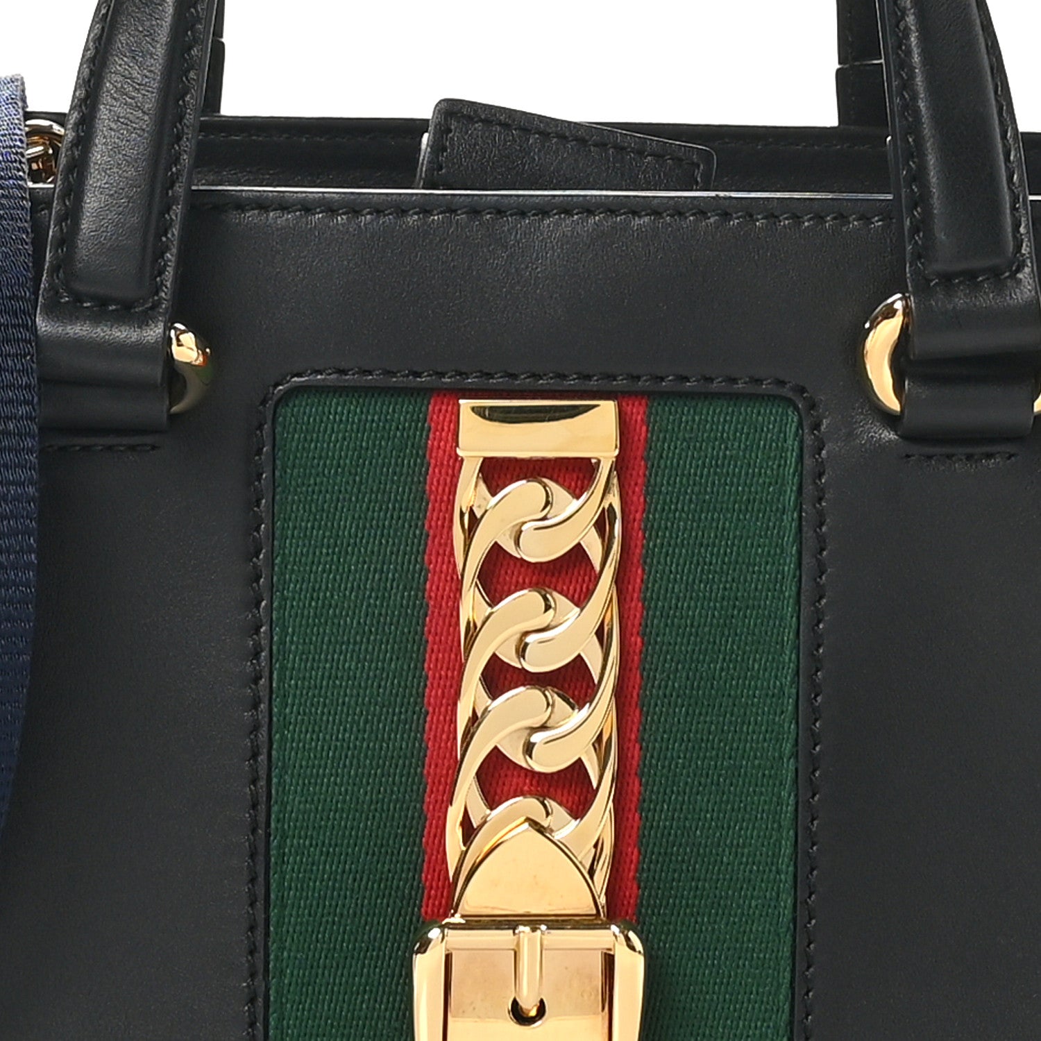 Gucci Calfskin Medium Sylvie Top Handle Tote Black 8 of 10