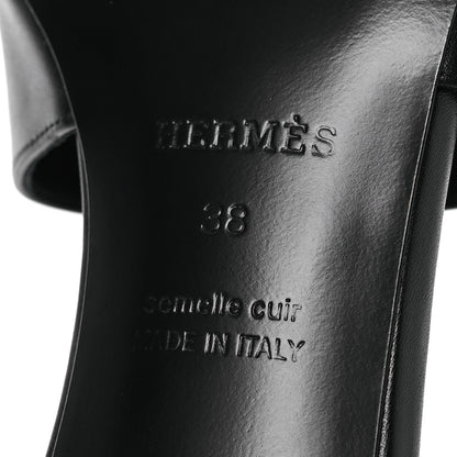 Hermes Calfskin Gigi 50 Sandals 38 Black 8 of 11