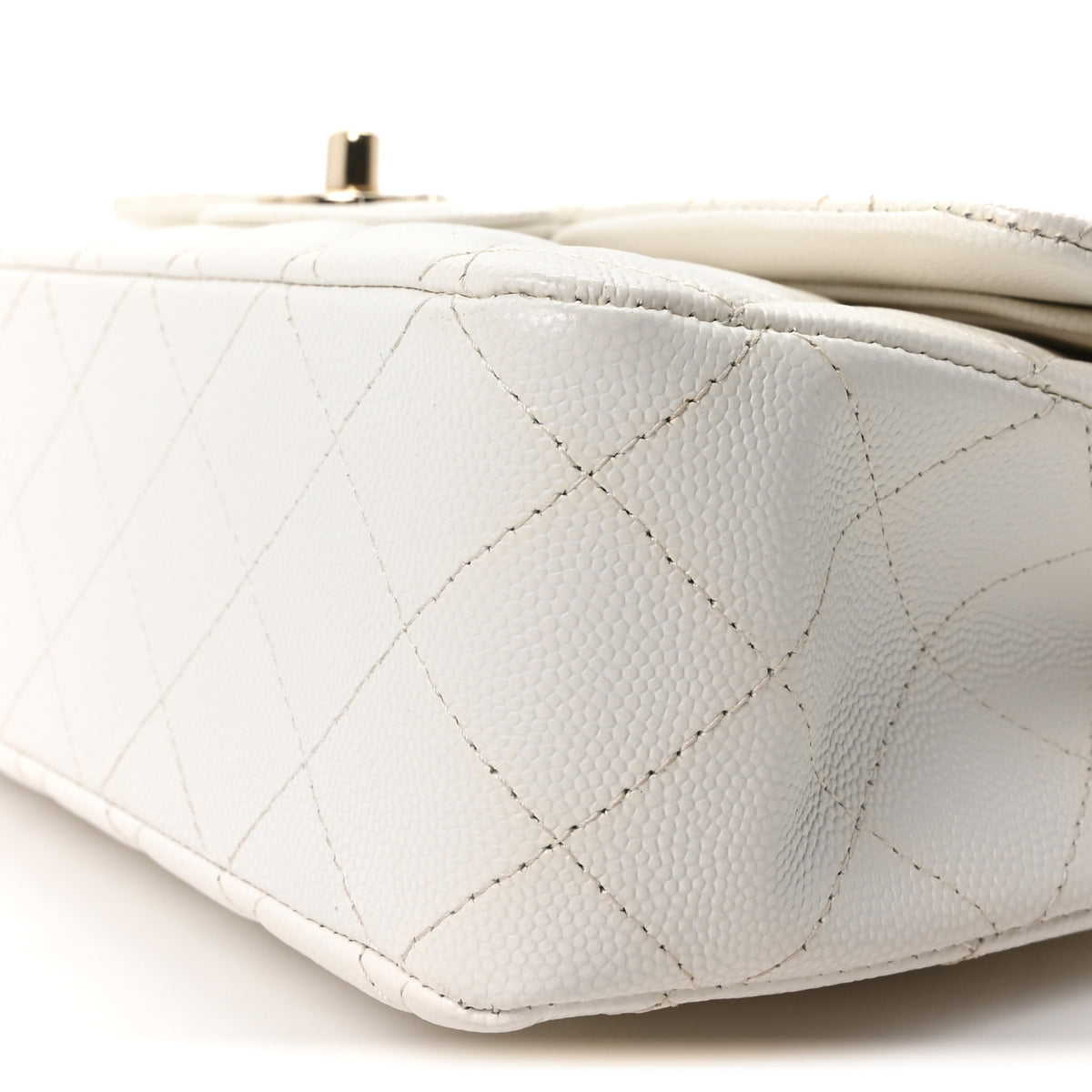 Chanel Caviar Quilted Medium Double Flap White 10 of 10