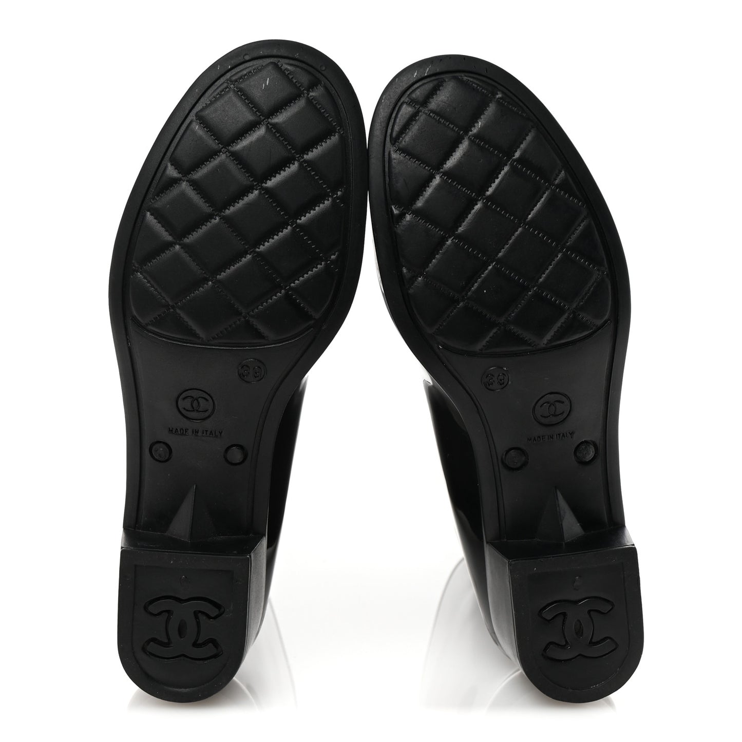Rubber Camellia Rain Boots 39 Black