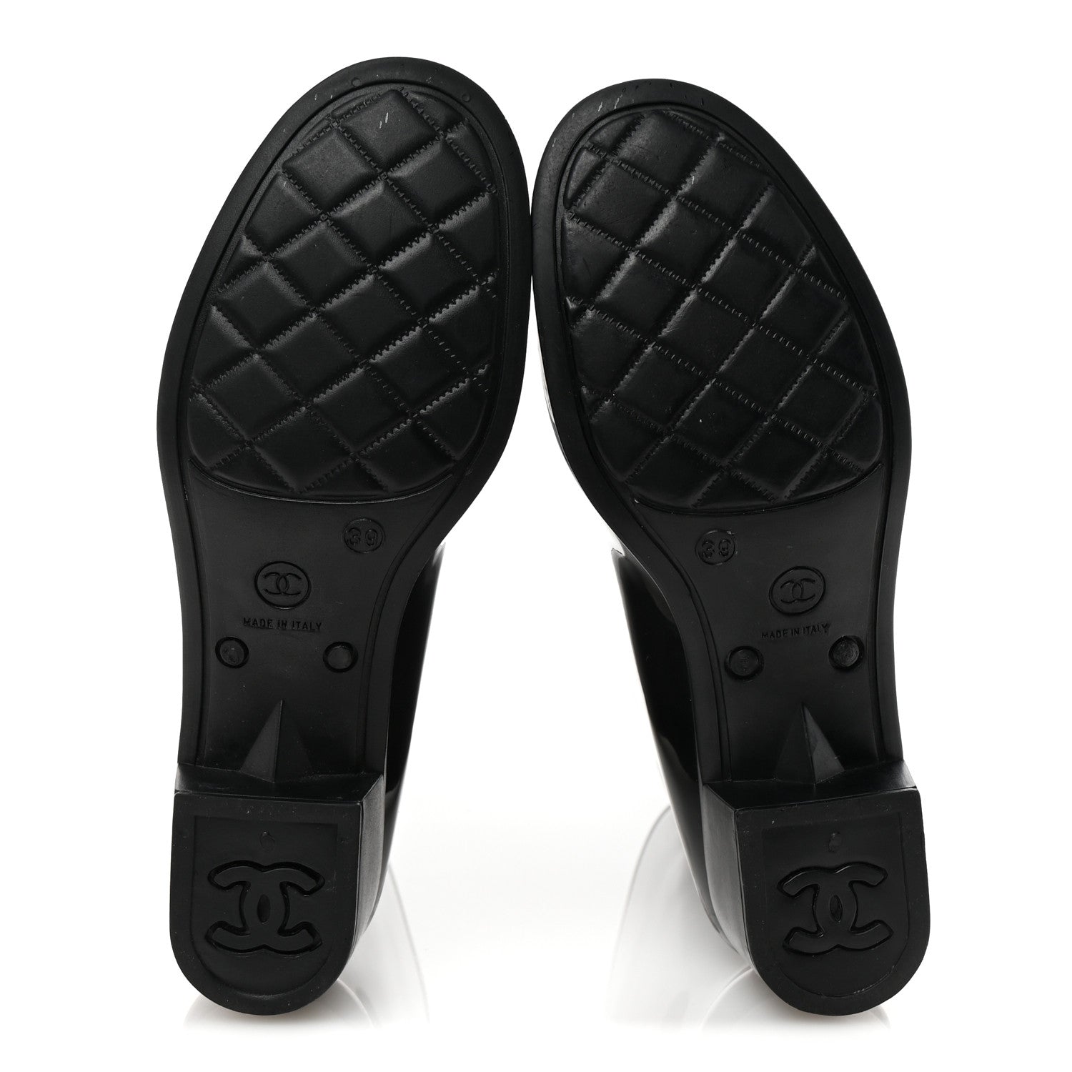 Chanel Rubber Camellia Rain Boots 39 Black 6 of 7