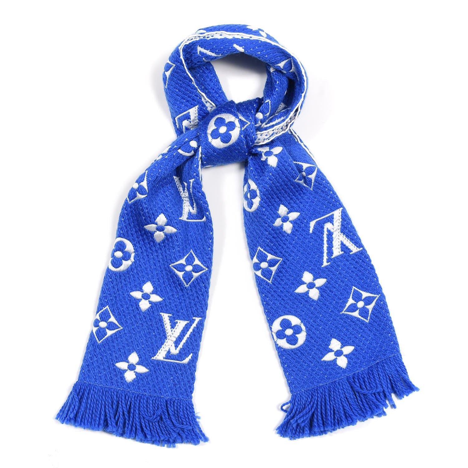 Louis Vuitton Wool Silk Logomania Duo Scarf Blue 629057 – FASHIONPHILE