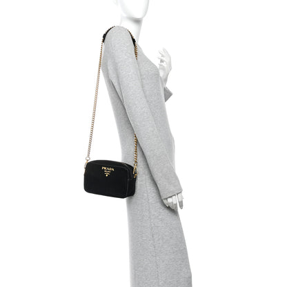 Prada Velluto Camera Bag Black 2 of 11
