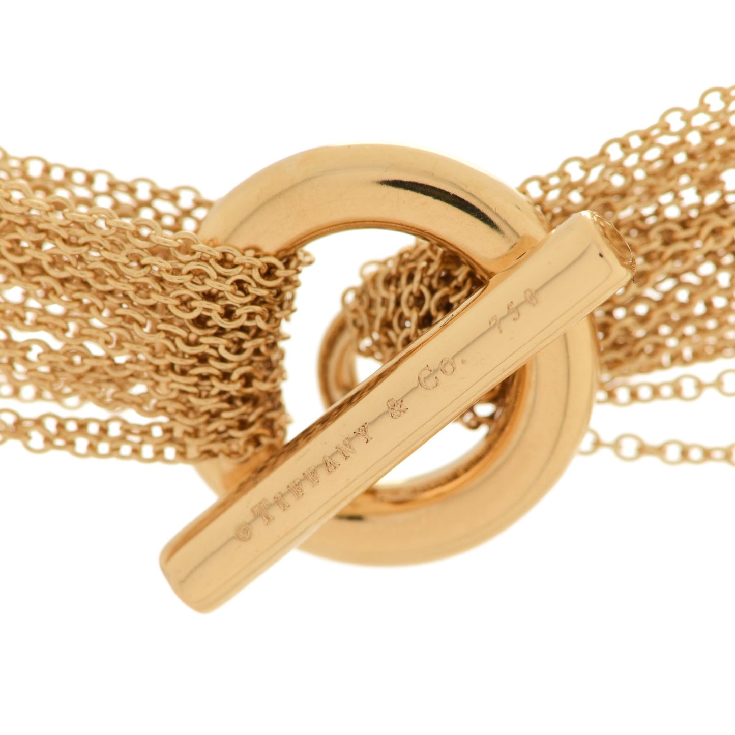 18K Yellow Gold Heart Multi Chain Toggle Necklace