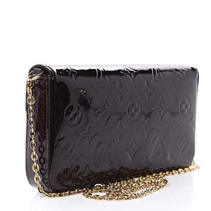 Louis Vuitton Vernis Pochette Felicie Chain Wallet Amarante 3 of 14