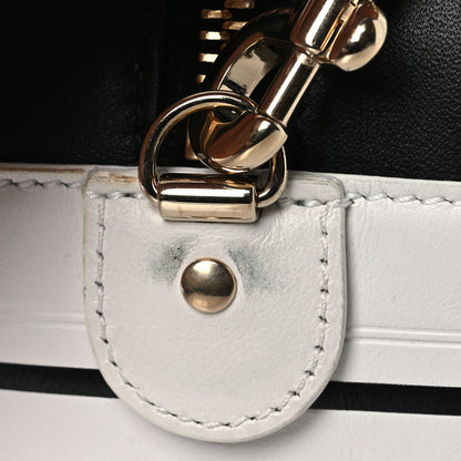 Christian Dior Calfskin Animal Print Micro Dior Vibe Zip Bowling Bag White Multicolor 11 of 12
