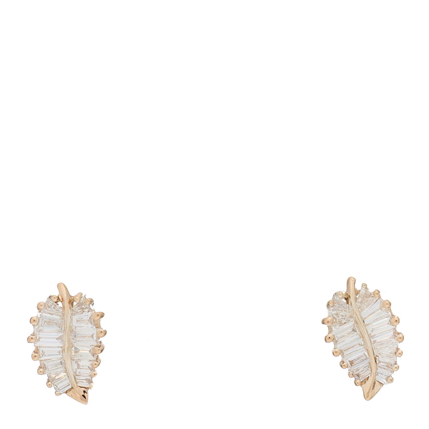Anita Ko 18K Rose Gold Diamond Small Palm Leaf Earrings 1 of 4