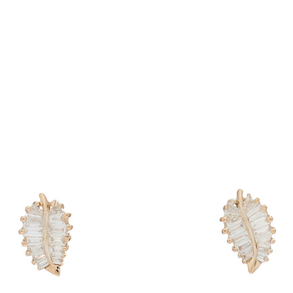 Anita Ko 18K Rose Gold Diamond Small Palm Leaf Earrings 1 of 4