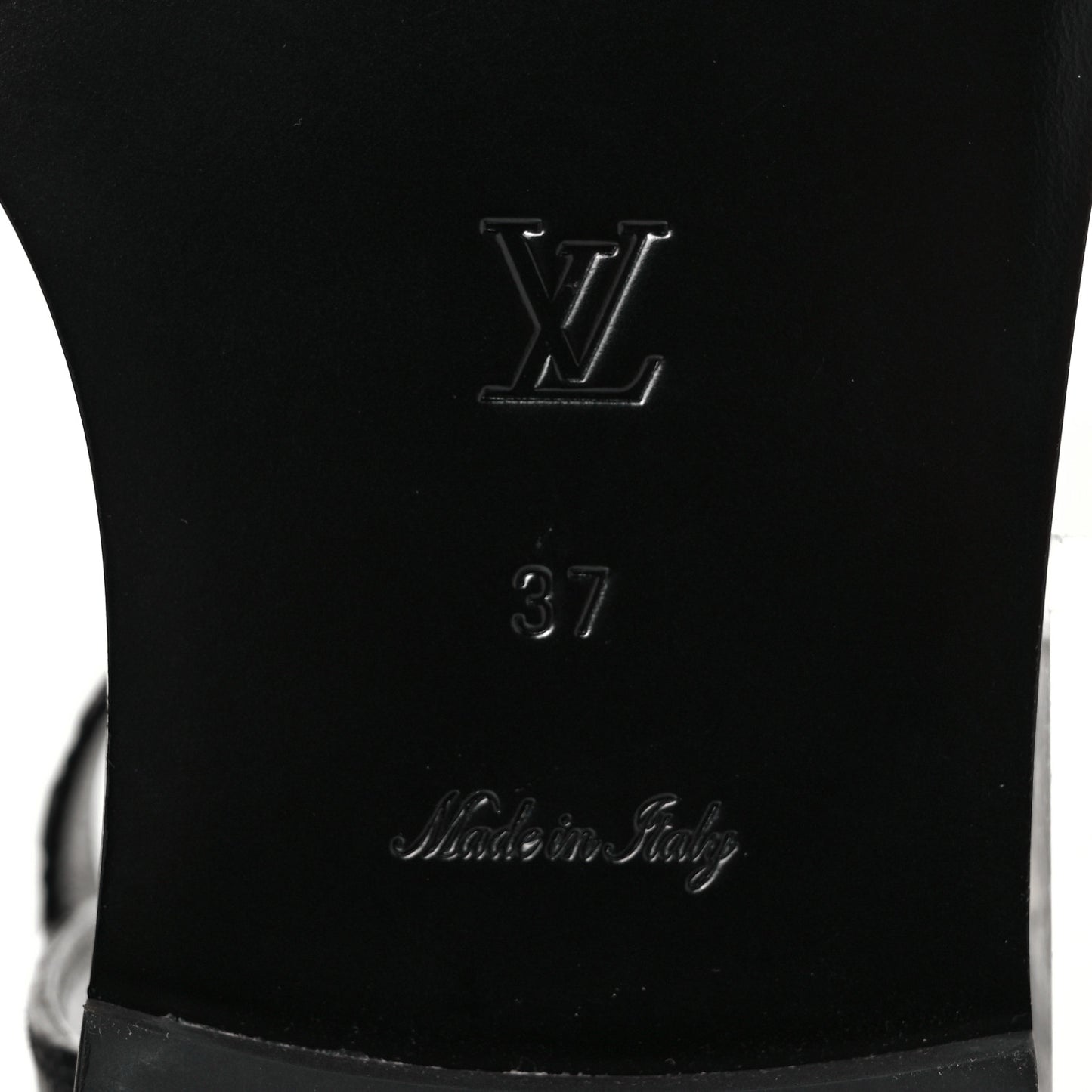 Calfskin Monogram Passenger Flat Sandals 37 Black
