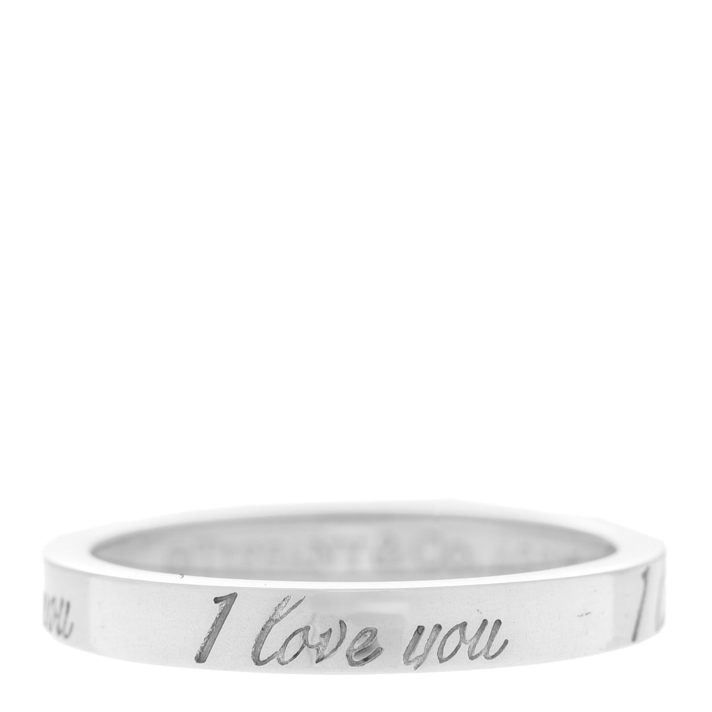 Sterling Silver I Love You Band Ring 49 5