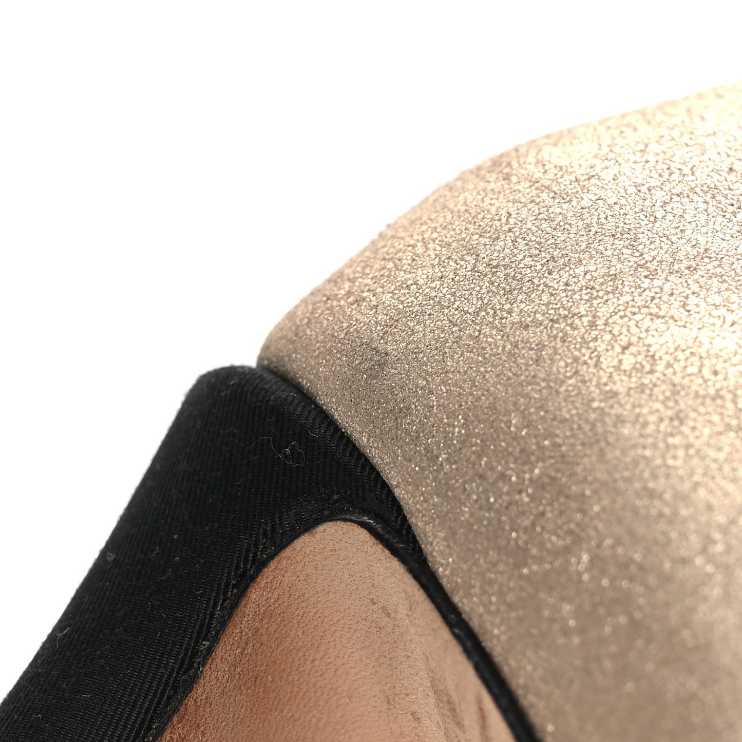 Metallic Calfskin Grosgrain Cap Toe Pearl Ankle Boots 37.5 Gold