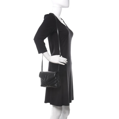 Saint Laurent Calfskin Y Quilted Monogram Toy Loulou Crossbody Bag Black 2 of 13