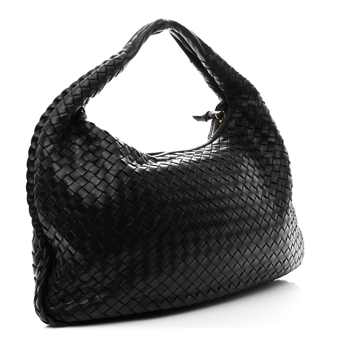 Nappa Intrecciato Medium Veneta Hobo Black