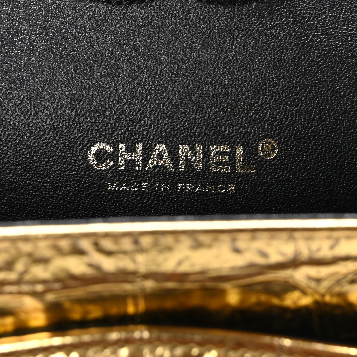 Metallic Calfskin Crocodile Embossed Cocodile Rectangular Mini Flap Gold