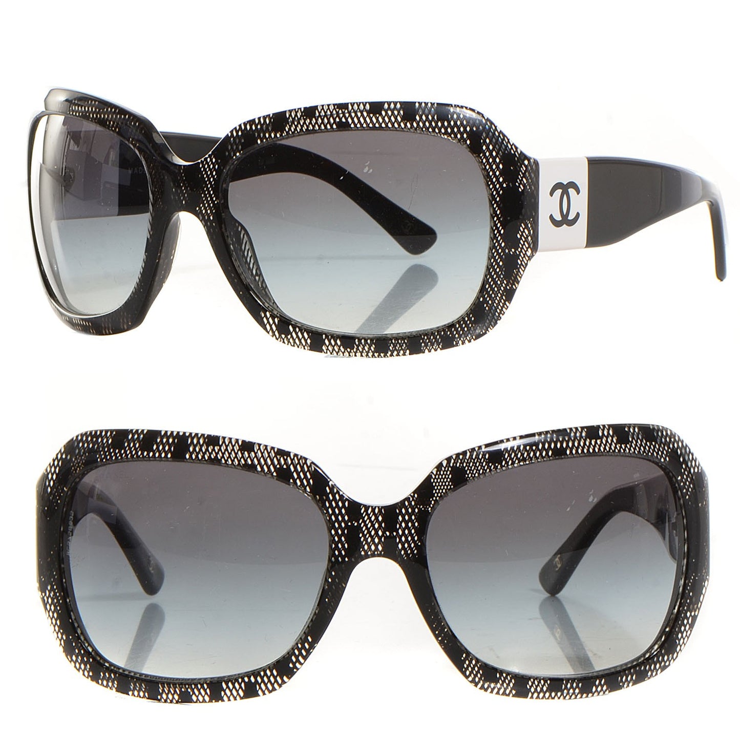 Acetate CC Lace Effect Sunglasses 5146 Black White