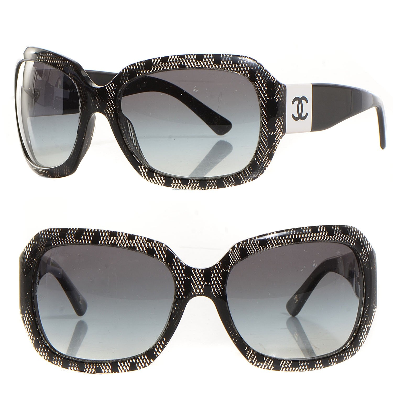 Chanel Acetate CC Lace Effect Sunglasses 5146 Black White 1 of 8