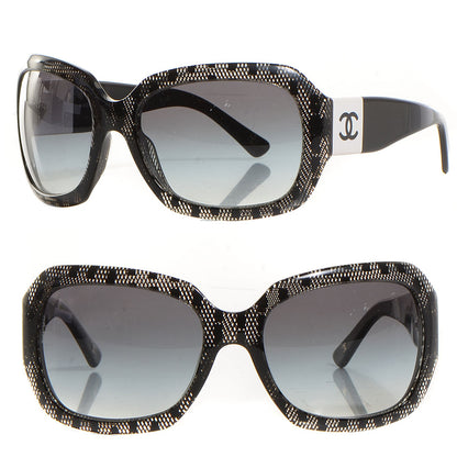 Chanel Acetate CC Lace Effect Sunglasses 5146 Black White 1 of 8