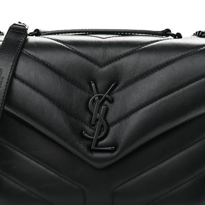 Saint Laurent Calfskin Y Quilted Monogram Small Loulou Chain Satchel Black 7 of 10