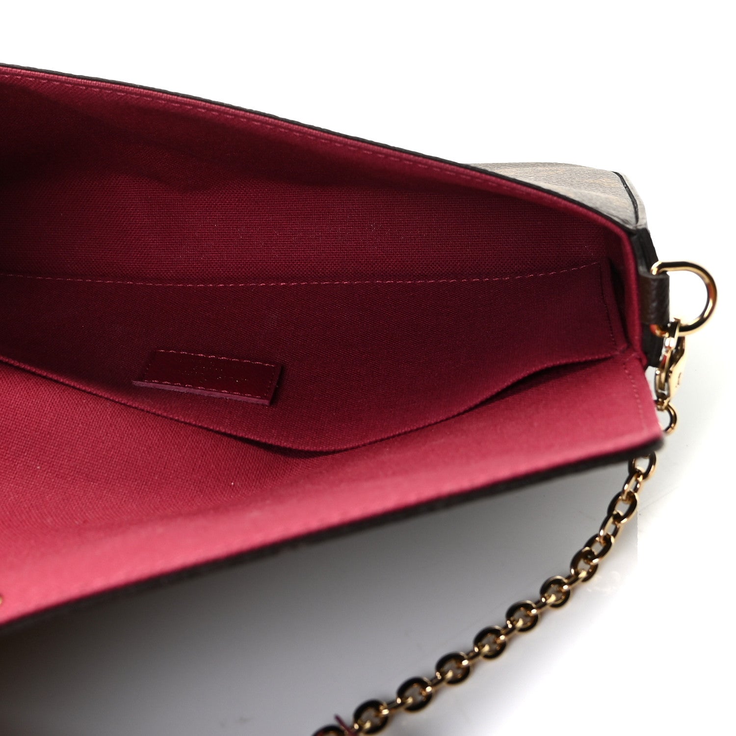 Louis Vuitton Monogram Pochette Felicie Chain Wallet Fuchsia 2 of 8