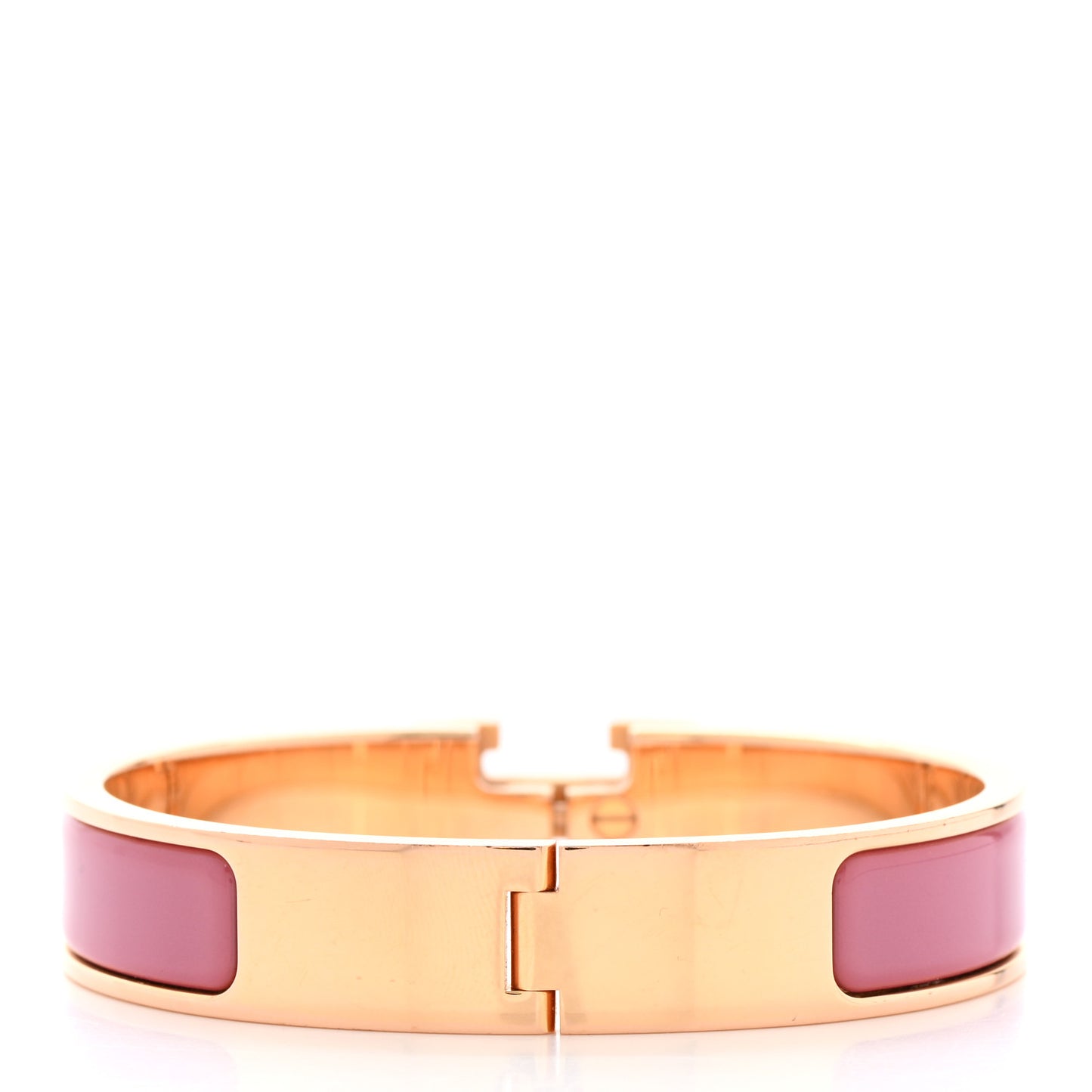 Enamel Narrow Clic Clac H Bracelet PM Rose Velours