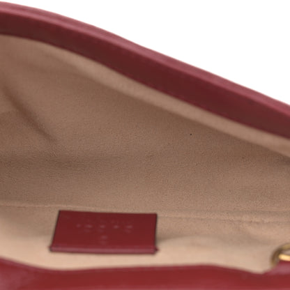 Gucci Vintage Effect Calfskin Matelasse Diagonal Super Mini Torchon GG Marmont Shoulder Bag Black Romantic Cherry 5 of 10
