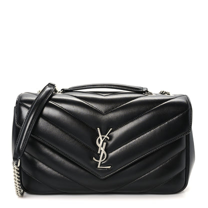 Saint Laurent Lambskin Chevron Quilted Medium Loulou Black 1 of 9