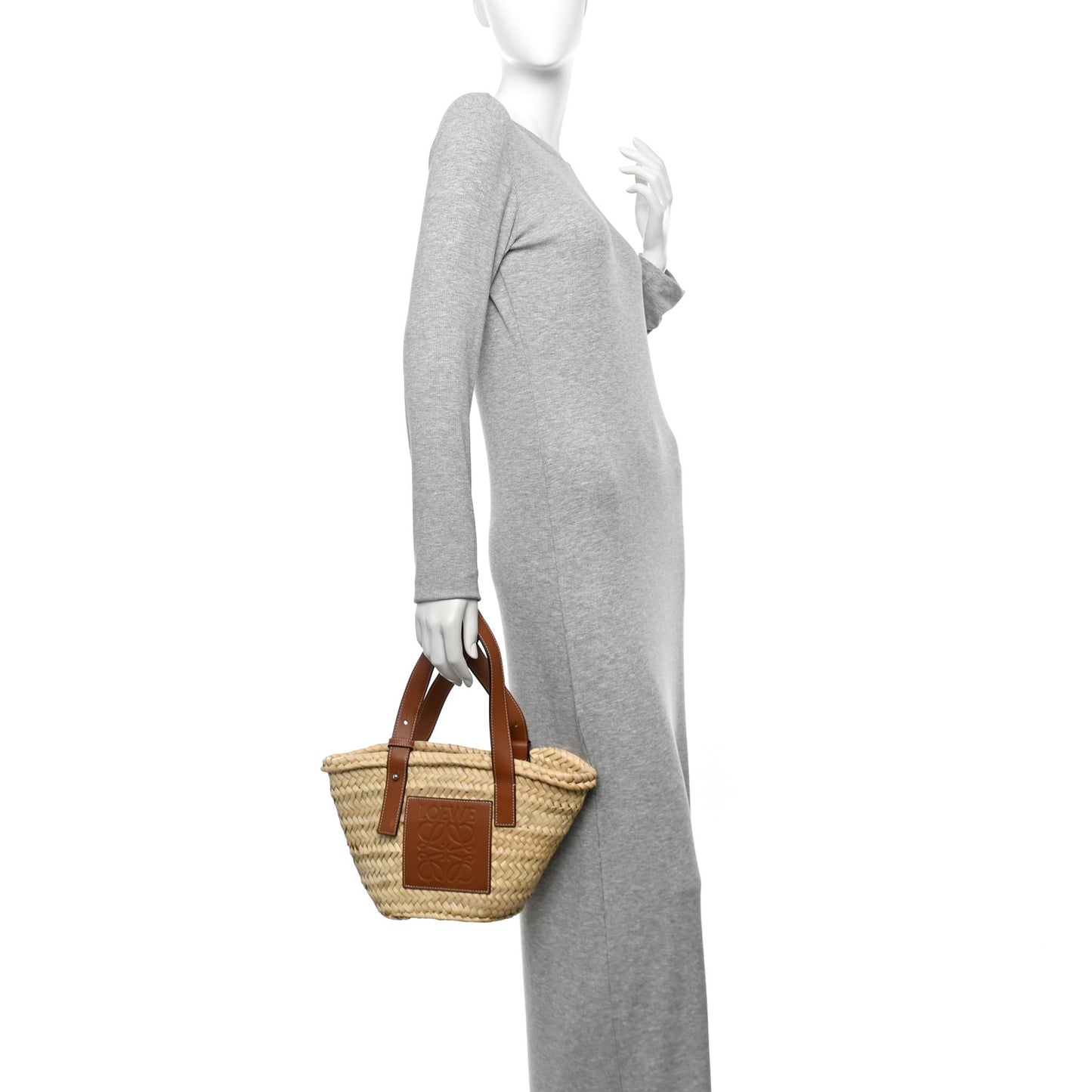 Raffia Small Basket Tote Bag Natural Tan