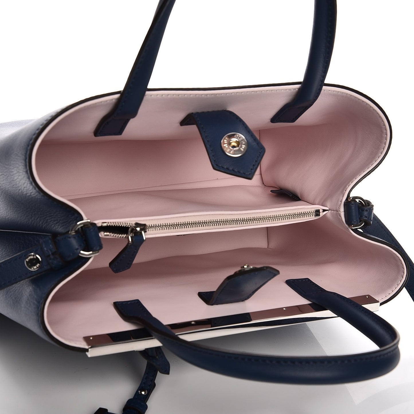 Vitello Dolce Century Petite 2Jours Tote Blue Rosa Doll